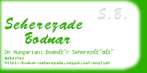 seherezade bodnar business card